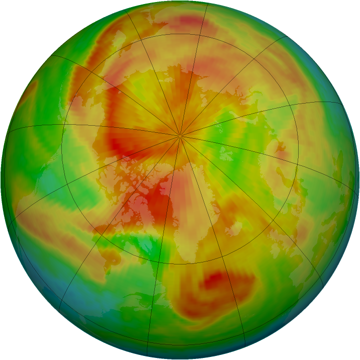 Arctic ozone map for 19 April 2002